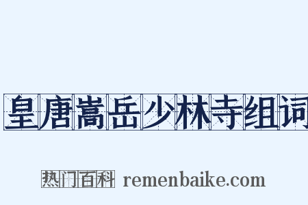 皇唐嵩岳少林寺组词是什么意思的图片